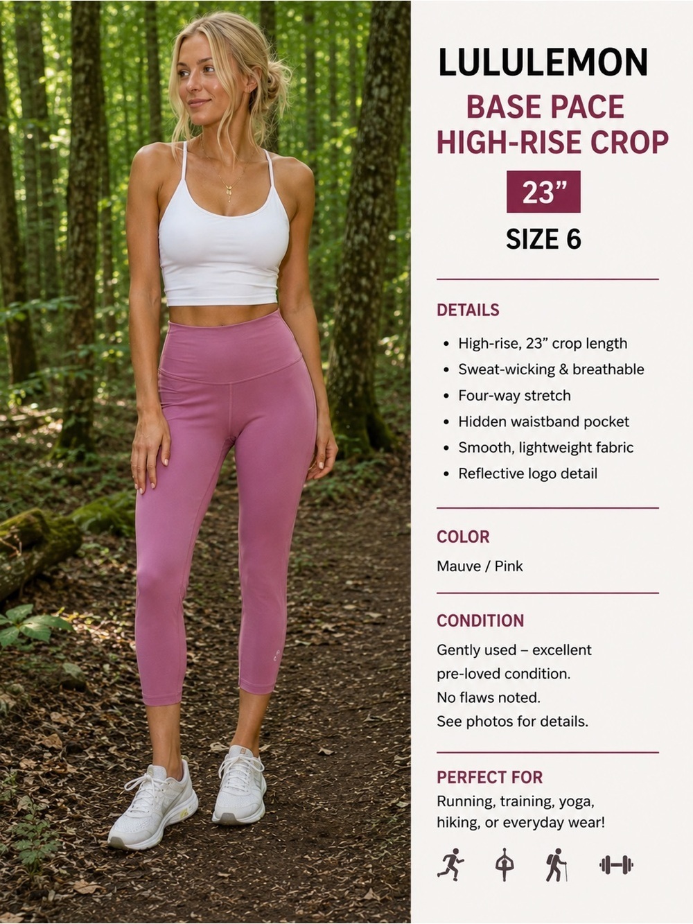 lululemon athletica plumb base pace crop